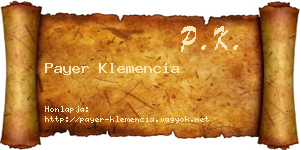 Payer Klemencia névjegykártya