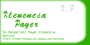 klemencia payer business card